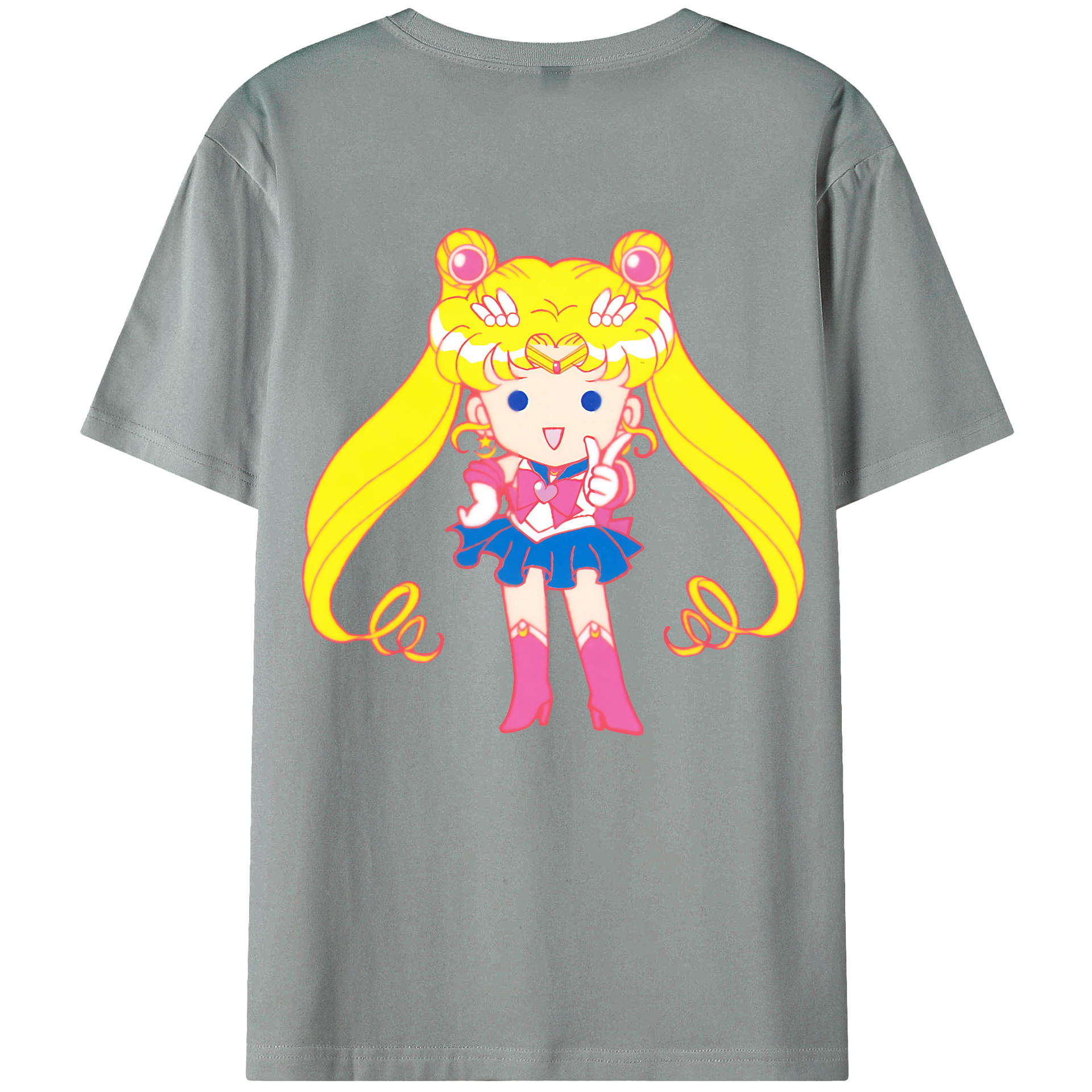 （画像用） 美少女戦士セーラームーン 月野 うさぎ つきの うさぎ Sailor Moon Tsukino Usagi 綿100％ メンズ半袖Tシャツ（バックプリント） 通気性